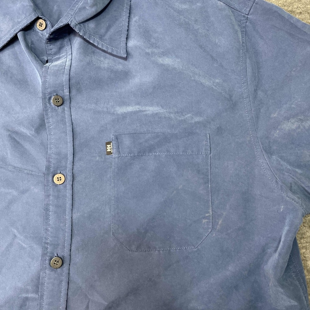 Helly Hansen Shirt Mens Large Button Down Casual Short Sleeve Blue Versatile - Picture 2 of 7